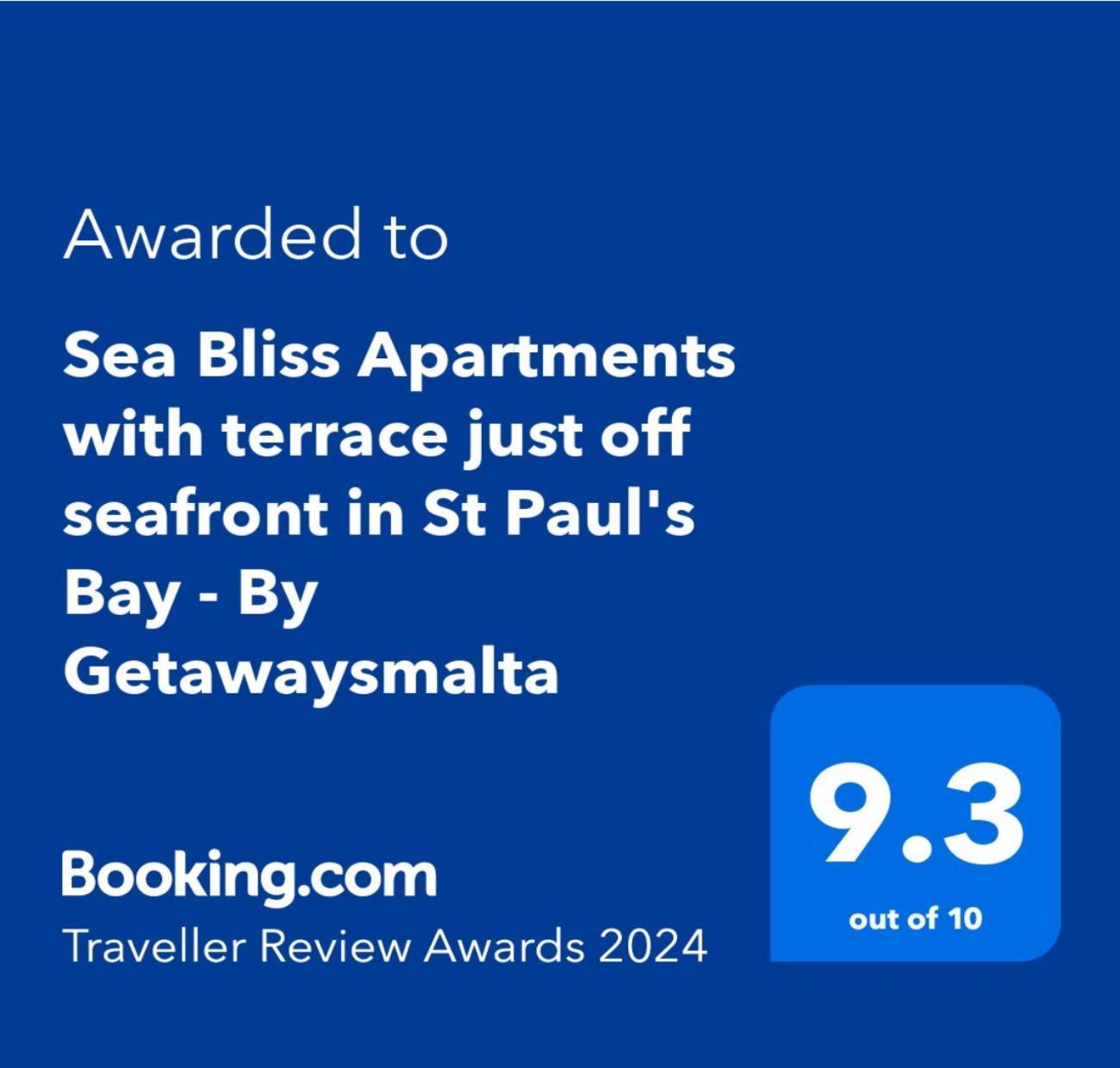 Sea Bliss Apartments With Terrace Just Off Seafront In St Paul'S Bay - By Getawaysmalta Сент-Полс-Бей Экстерьер фото